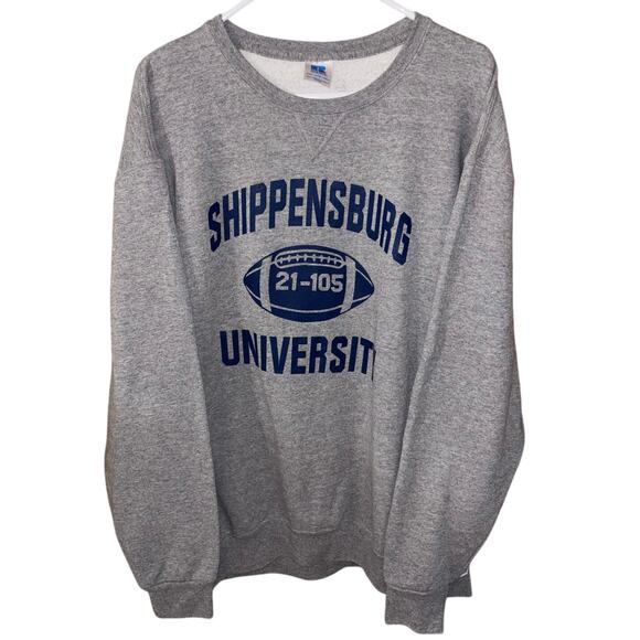 Vintage Russell Athletic Shippensburg University gray crewneck sweatshirt XXL - Picture 1 of 5
